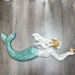 Mermaid Wall Decor in Teal and Gold